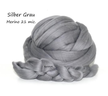 Merino Uni 21 mic., Silber Grau